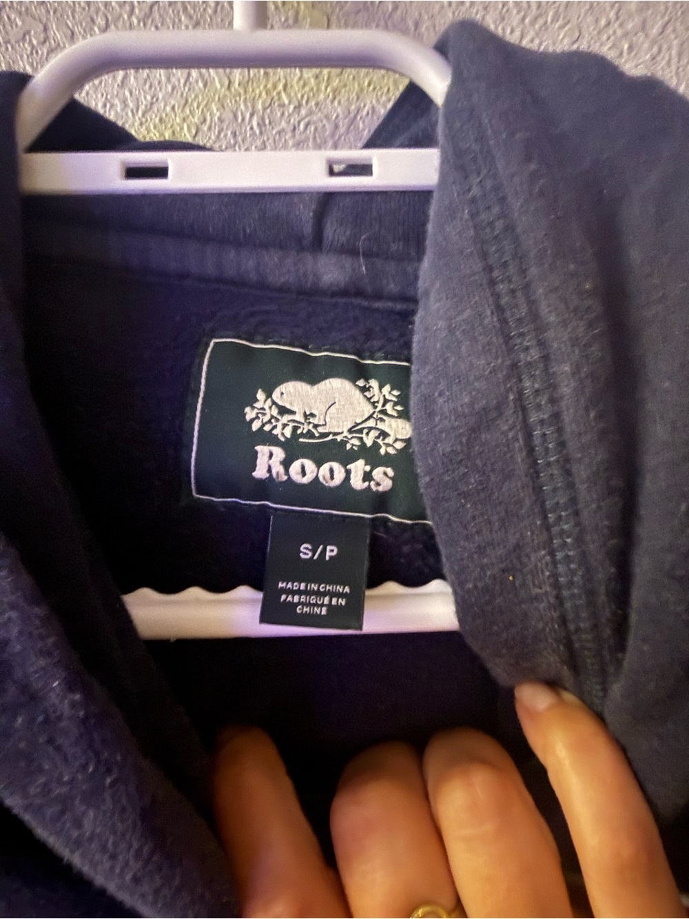 Roots Navy Hoodie with USA Flag Graphic - Picture 2 of 4
